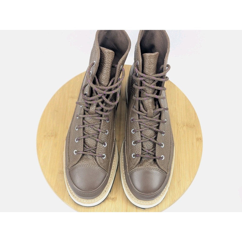 Converse Boots Chuck Taylor All Star Crafted Black Leather Mens 8.5 - Picture 8 of 10